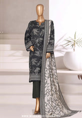 Sadabahar Printed Stitched Khaddar 3PC Collection - 2025 (BLACK D-03)